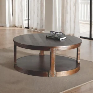 Hickory Round Wood Coffee Table by Furniture of America