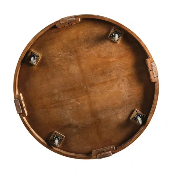 Hickory Round Wood Coffee Table by Furniture of America - Image 3