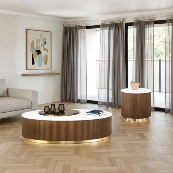 Virden Modern Oval Coffee Table by Furniture of America - Image 6