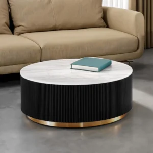 Virden Marble Round Coffee Table by Furniture of America