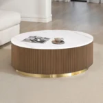 Virden Marble Round Coffee Table by Furniture of America - Image 5