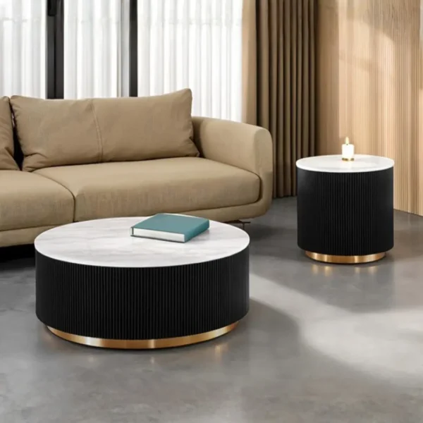 Virden Marble Round Coffee Table by Furniture of America - Image 7