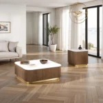 Virden Square Marble Coffee Table by Furniture of America - Image 4