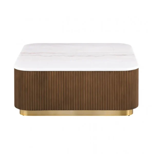 Virden Square Marble Coffee Table by Furniture of America - Image 6