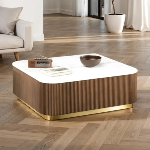 Virden Square Marble Coffee Table by Furniture of America - Image 7