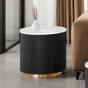 Virden Round Marble End Table by Furniture of America