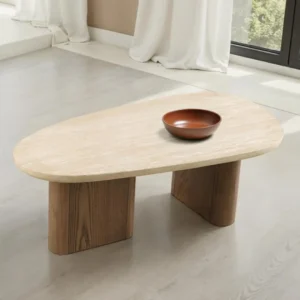 Nolfi Contemporary Travertine Coffee Table by Furniture of America