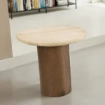 Nolfi Contemporary Travertine End Table by Furniture of America