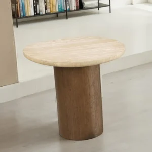 Nolfi Contemporary Travertine End Table by Furniture of America