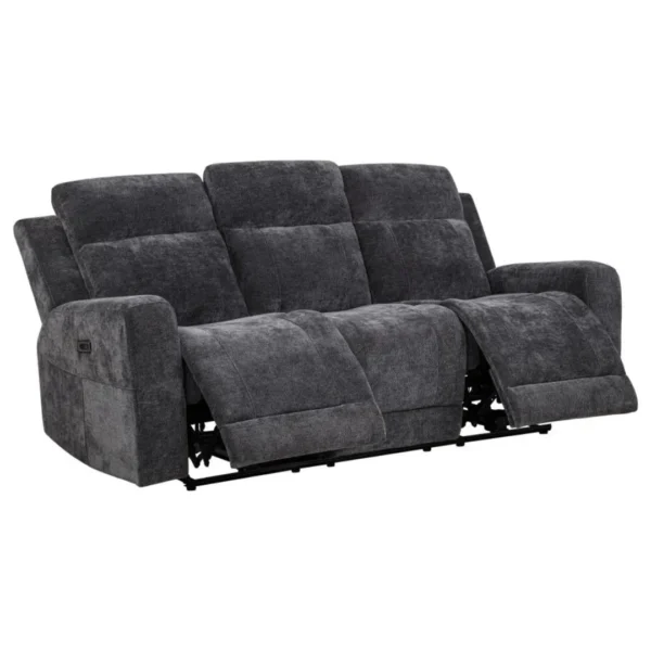 Kennett Chenille Sofa Recliner 3-Seater by Coaster Furniture - Image 2