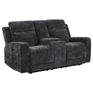 Kennett Chenille Reclining Loveseat with Cup Holders by Coaster Furniture