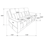 Kennett Chenille Sofa Recliner 3-Seater by Coaster Furniture - Image 7