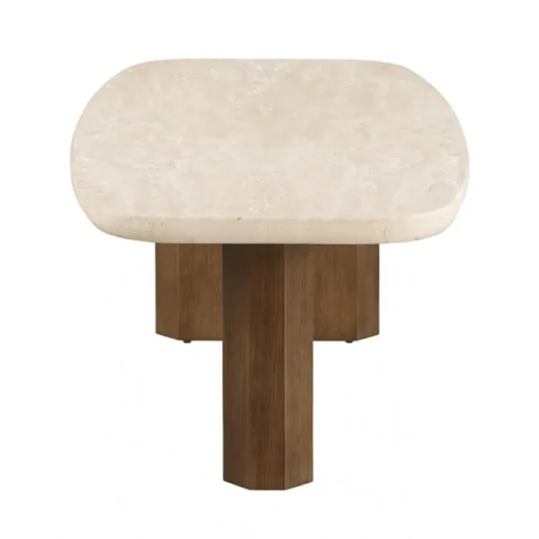 Florian Travertine Top Coffee Table by Furniture of America - Image 2