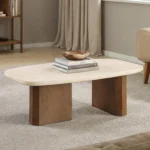 Florian Travertine Top Coffee Table by Furniture of America