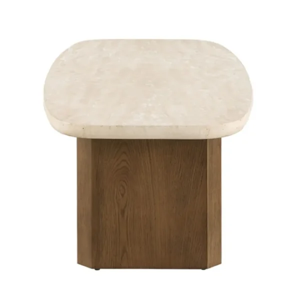 Florian Travertine Top Coffee Table by Furniture of America - Image 3