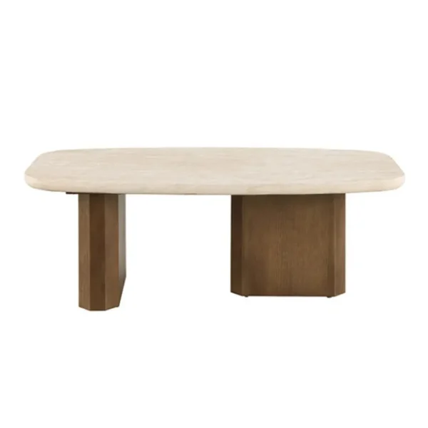 Florian Travertine Top Coffee Table by Furniture of America - Image 4