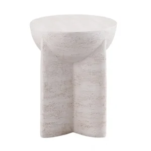 Balma Off-White Ceramic Side Table by Furniture of America