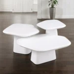 Amico White Ceramic Pedestal End Table by Furnitur of America - Image 3