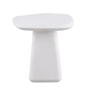 Amico White Ceramic Pedestal End Table by Furnitur of America