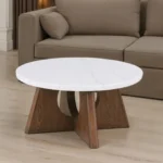 Lemvig White Marble Coffee Table by Furniture of America