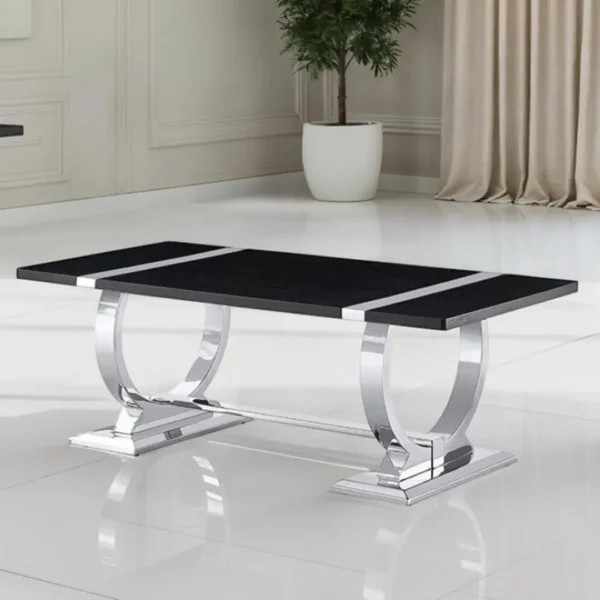 Horsham Black Rectangle Coffee Table by Furniture of America - Image 7