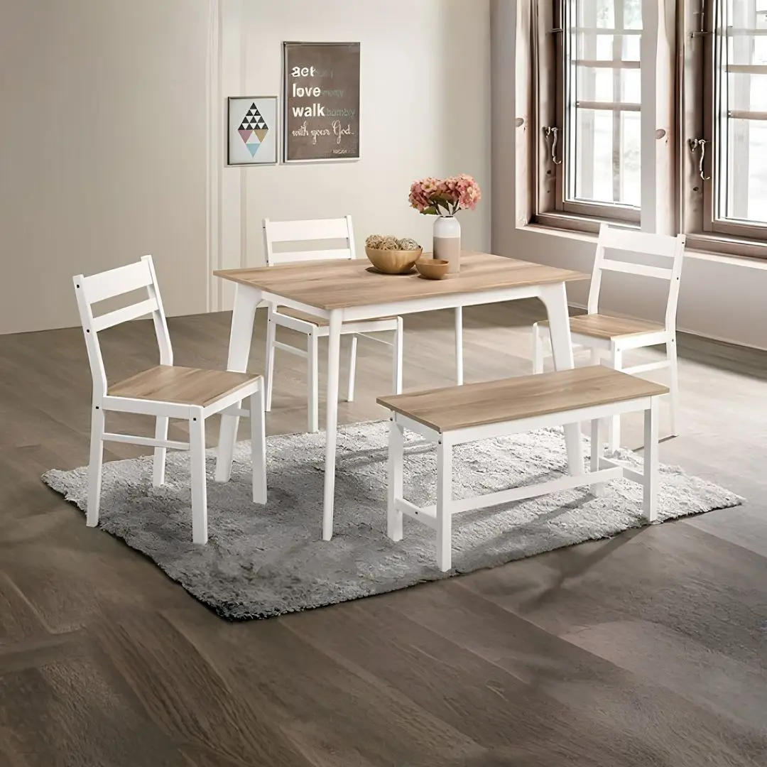 Debbie 5 Pc Solid Wood Dining Set by Furniture of America | U-Trade Furniture Debbie 5 Pc Solid Wood Dining Set by Furniture of America - Image 1