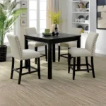 Kristie 5 Pc Black Counter Height Table Set by Furniture of America