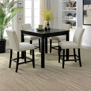 Kristie 5 Pc Black Counter Height Table Set by Furniture of America