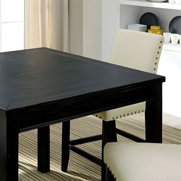 Kristie 5 Pc Black Counter Height Table Set by Furniture of America - Image 2