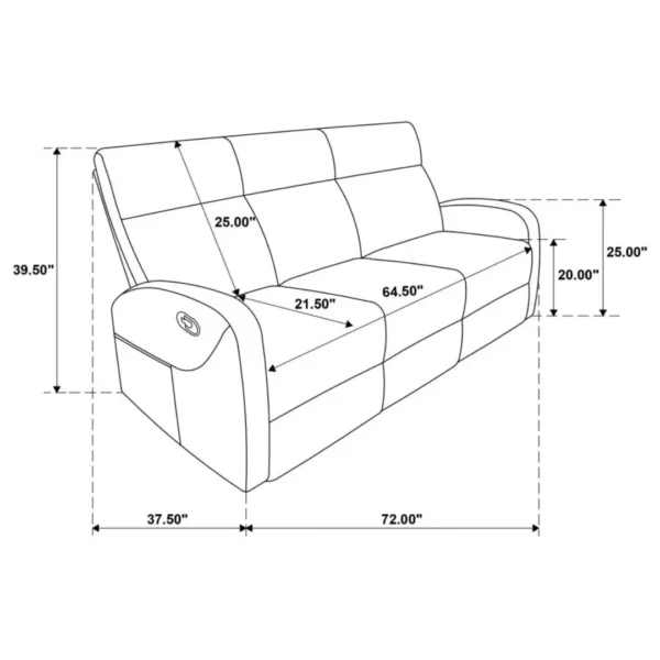 Hamilton Manual Recliner Sofa by Coaster Furniture - Image 7