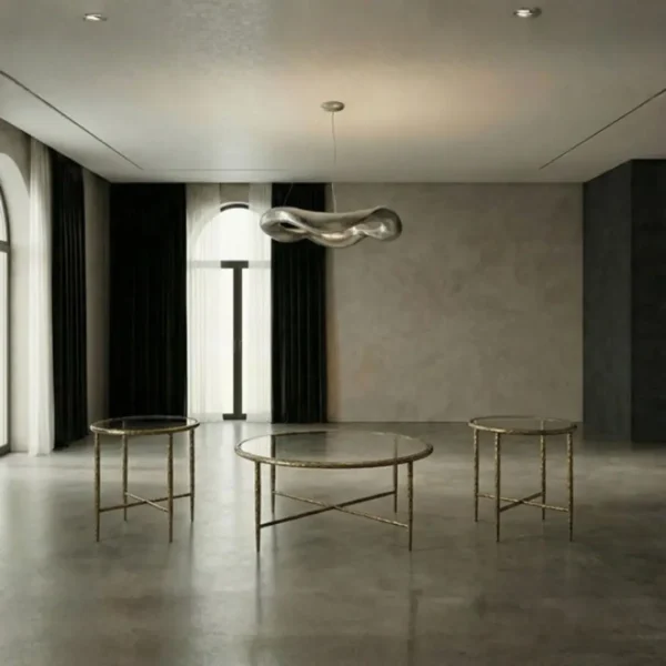 Talva Round Glass End Table by Furniture of America - Image 3