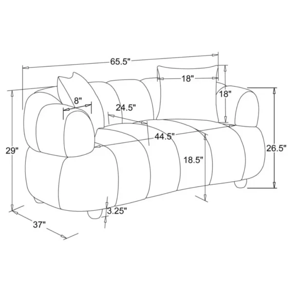 Whitney Channel Tufted Sofa Set Fabric by Coaster Furniture - Image 8