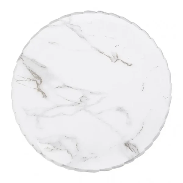 Fresco White Marble Side Table by Furniture of America - Image 2