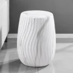 Fresco White Marble Side Table by Furniture of America