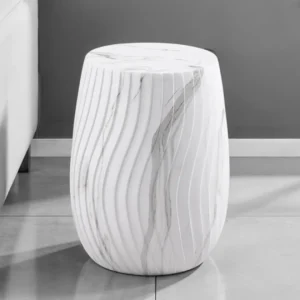 Fresco White Marble Side Table by Furniture of America