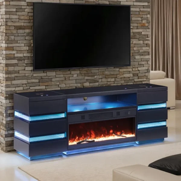 Terni TV Console with Fireplace by Furniture of America - Image 2