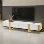 Larvik White TV Console by Furniture of America