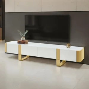 Larvik White TV Console by Furniture of America