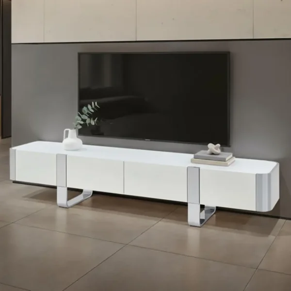 Larvik White TV Console by Furniture of America - Image 5