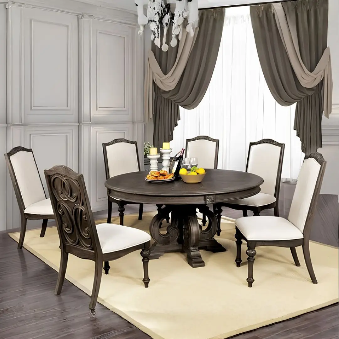 Arcadia 7 Pc Rustic Dining Table Set by Furniture of America | U-Trade Furniture Rustic Dining Table Set by Furniture of America