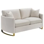 Corliss Upholstered Velvet Loveseat with Gold Legs By Coaster Furniture - Image 2