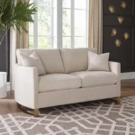 Corliss Upholstered Velvet Loveseat with Gold Legs By Coaster Furniture