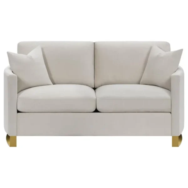 Corliss Upholstered Velvet Loveseat with Gold Legs By Coaster Furniture - Image 3