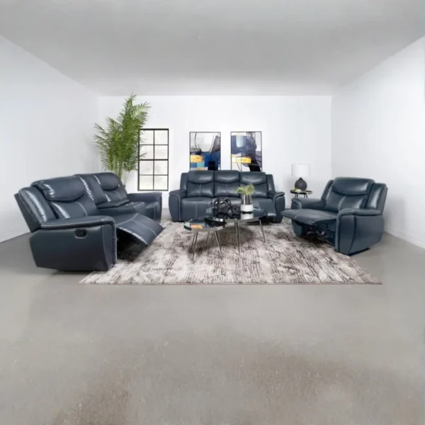 Sloane Upholstered Padded Arm Reclining Chair Blue by Coaster Furniture - Image 4
