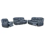 Sloane Upholstered Padded Arm Reclining Sofa Set Blue by Coaster Furniture - Image 2