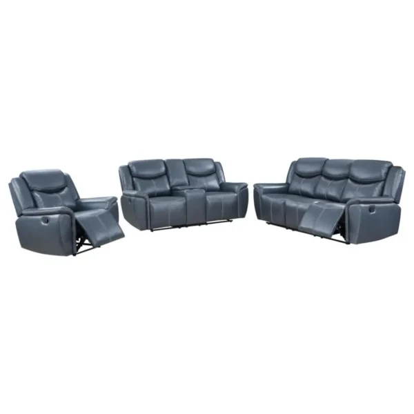 Sloane Upholstered Padded Arm Reclining Sofa Set Blue by Coaster Furniture - Image 2