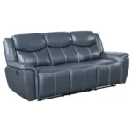 Sloane Upholstered Padded Arm Reclining Sofa Set Blue by Coaster Furniture - Image 4