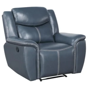 Sloane Upholstered Padded Arm Reclining Chair Blue by Coaster Furniture