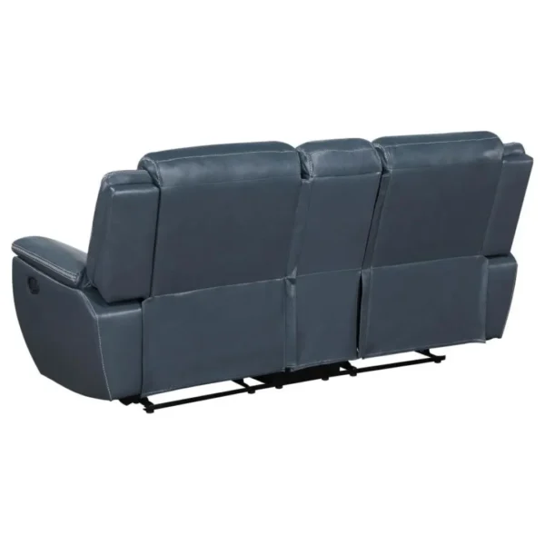 Sloane Upholstered Padded Arm Reclining Sofa Set Blue by Coaster Furniture - Image 18