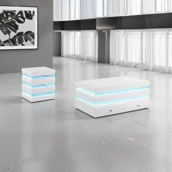Maloy White End Table by Furniture of America - Image 2